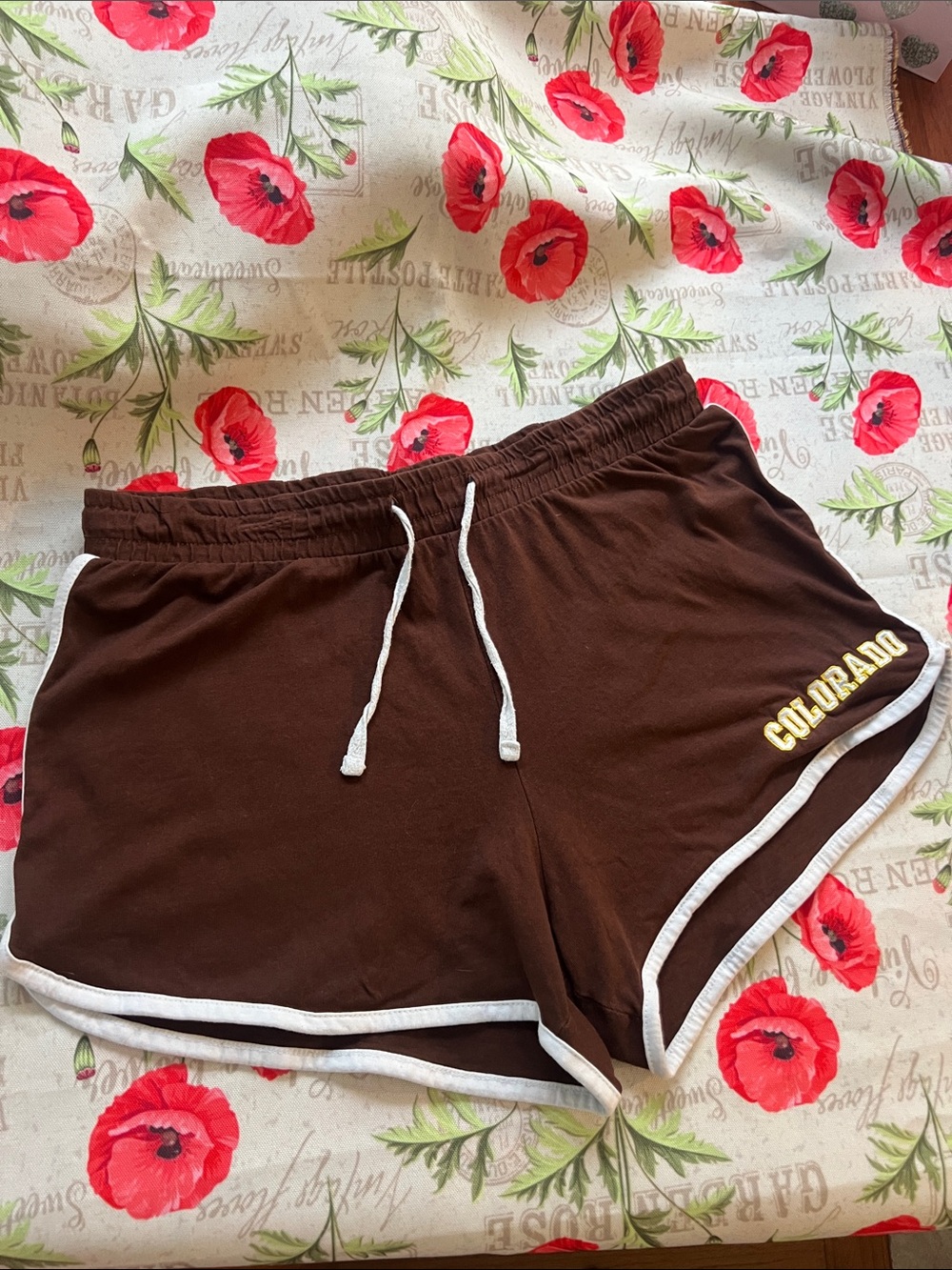 Charlotte Russe Brown Athletic Shorts with White Trim